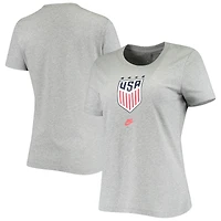 Women's Nike Heathered Gray USWNT 4-Star Crest T-Shirt