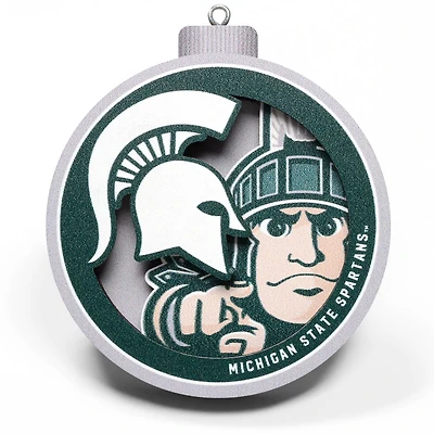 Michigan State Spartans 3D Logo Series Ornament