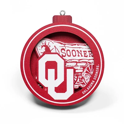 Oklahoma Sooners 3D Logo Series Ornament