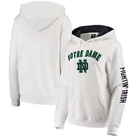 Women's Colosseum White Notre Dame Fighting Irish Loud and Proud Pullover Hoodie