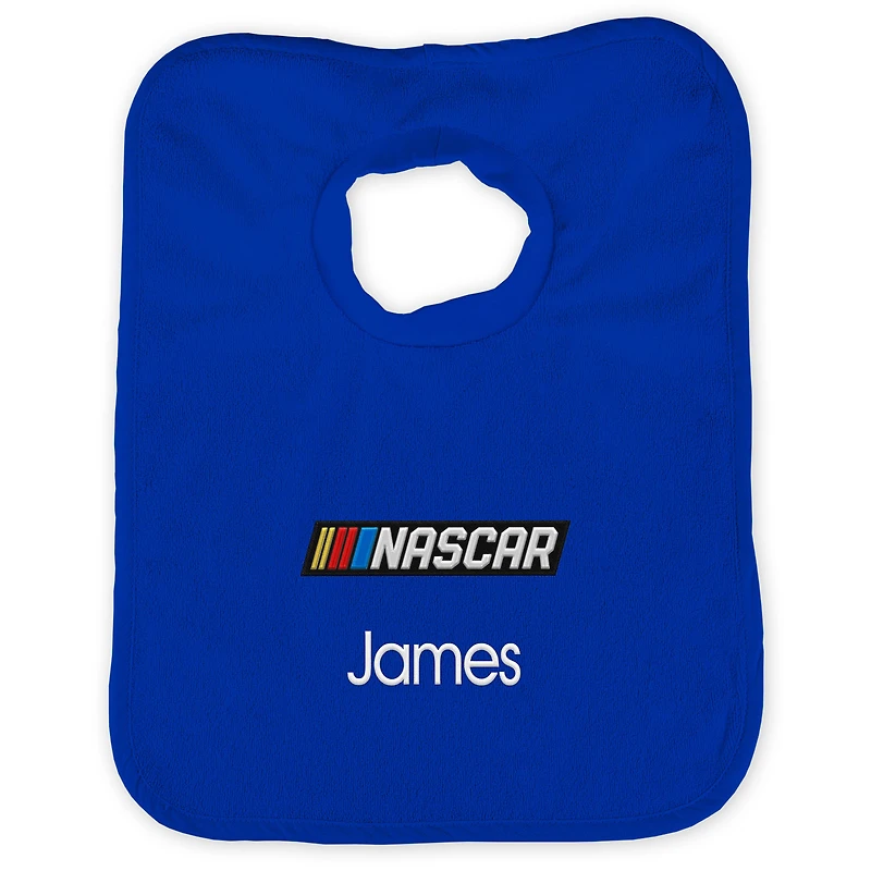 Newborn & Infant Royal NASCAR Personalized Bib