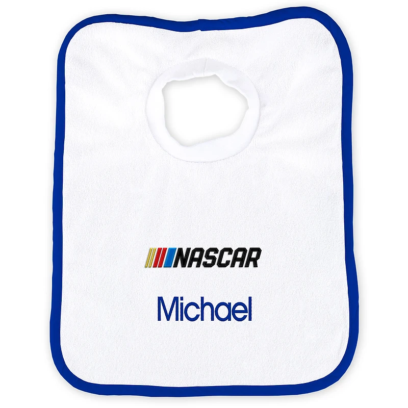 Newborn & Infant Royal NASCAR Personalized Bib