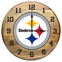 Imperial Pittsburgh Steelers Oak Barrel Clock