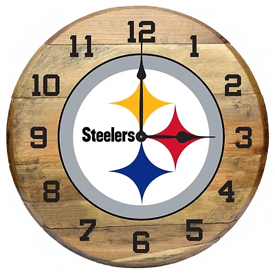 Imperial Pittsburgh Steelers Oak Barrel Clock