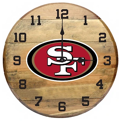 Imperial San Francisco 49ers Oak Barrel Clock