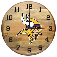 Imperial Minnesota Vikings Oak Barrel Clock
