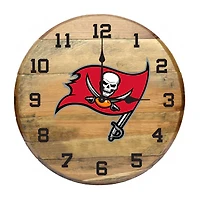 Imperial Tampa Bay Buccaneers Oak Barrel Clock