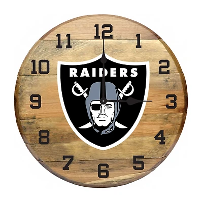 Imperial Las Vegas Raiders Oak Barrel Clock