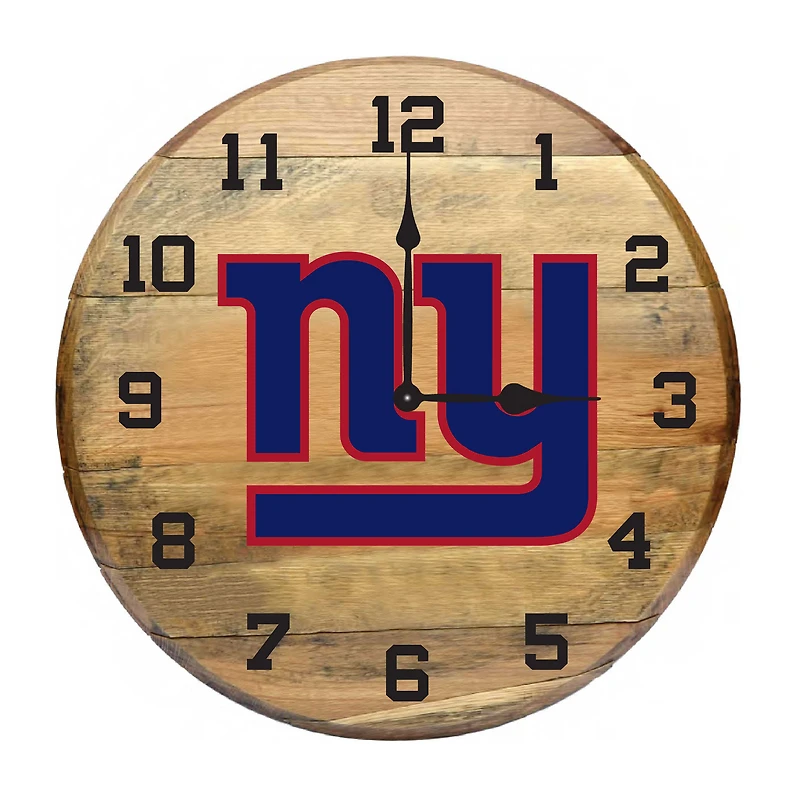 Imperial New York Giants Oak Barrel Clock