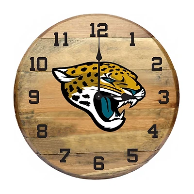 Imperial Jacksonville Jaguars Oak Barrel Clock