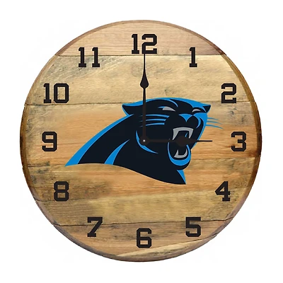 Imperial Carolina Panthers Oak Barrel Clock