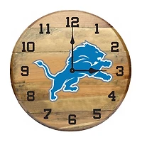 Imperial Detroit Lions Oak Barrel Clock