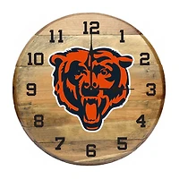 Imperial Chicago Bears Oak Barrel Clock