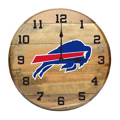 Imperial Buffalo Bills Oak Barrel Clock