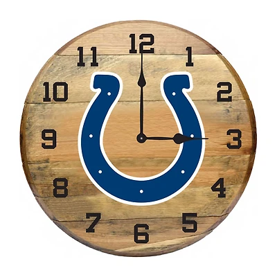 Imperial Indianapolis Colts Oak Barrel Clock