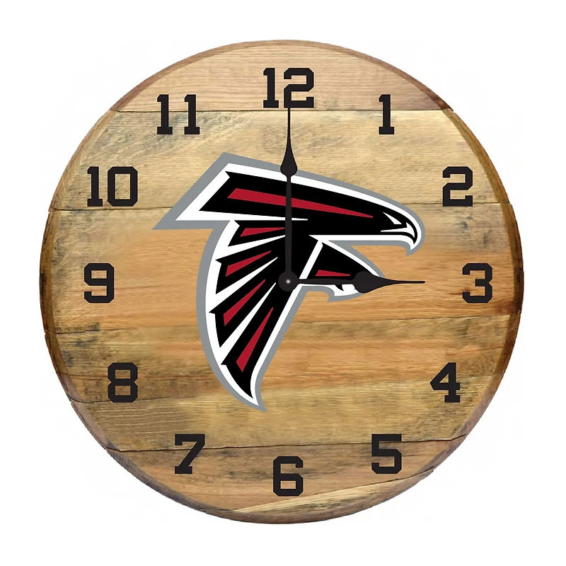 Imperial Atlanta Falcons Oak Barrel Clock