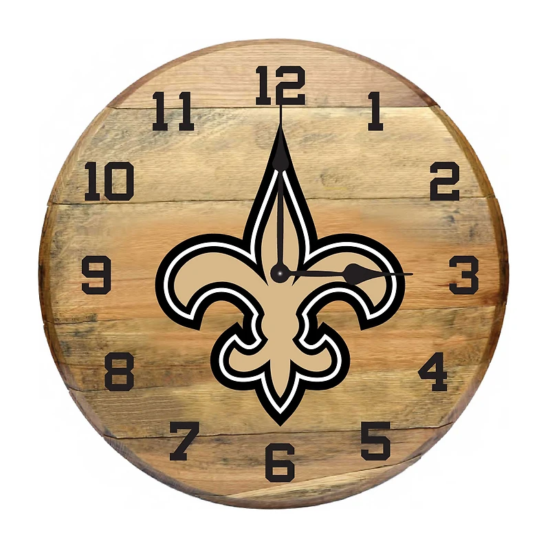 Imperial New Orleans Saints Oak Barrel Clock