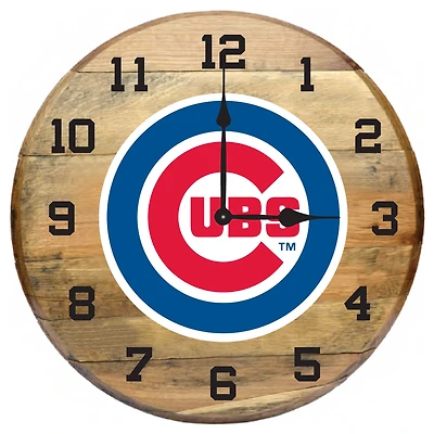 Imperial Chicago Cubs Oak Barrel Clock
