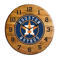 Imperial Houston Astros Oak Barrel Clock