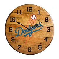 Imperial Los Angeles Dodgers Oak Barrel Clock