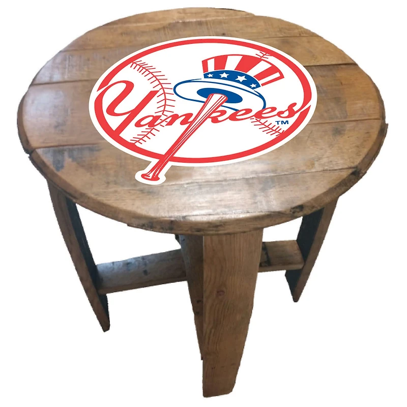 Imperial New York Yankees Oak Barrel Table