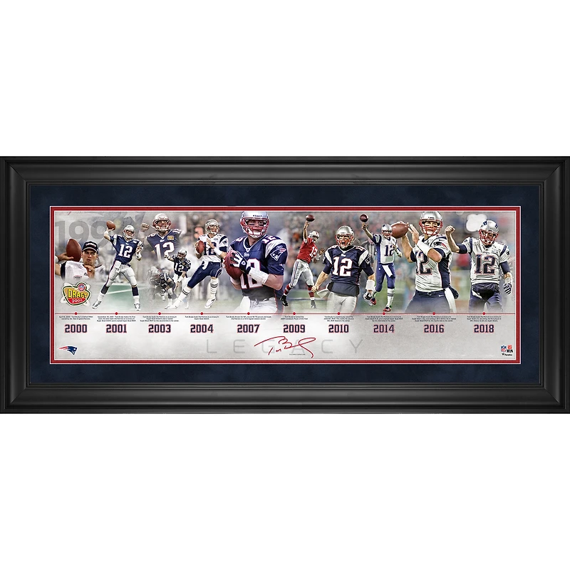 Tom Brady New England Patriots Framed 10" x 30" Legacy Career Timeline Collage