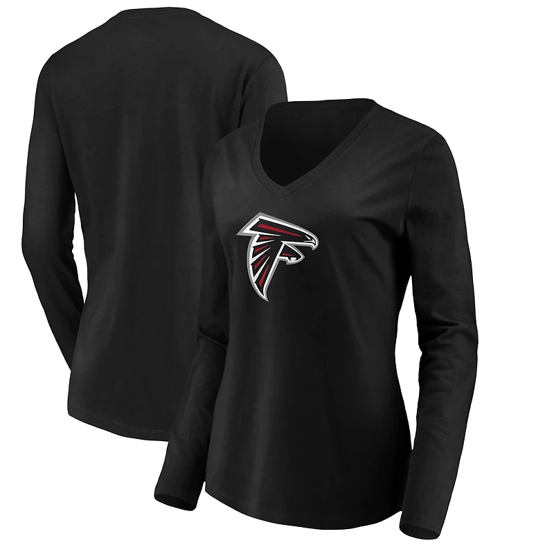 Women's Black Atlanta Falcons Primary Logo Long Sleeve T-Shirt