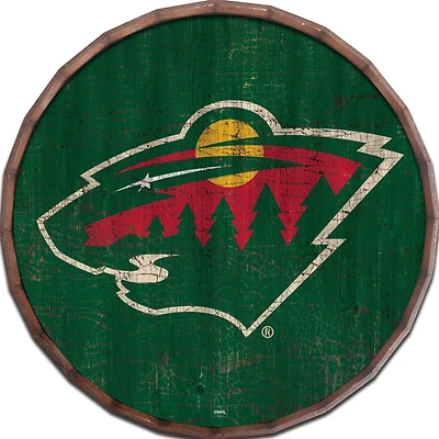 Minnesota Wild 24" Cracked Color Barrel Top Sign