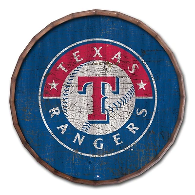 Texas Rangers 24" Cracked Color Barrel Top Sign