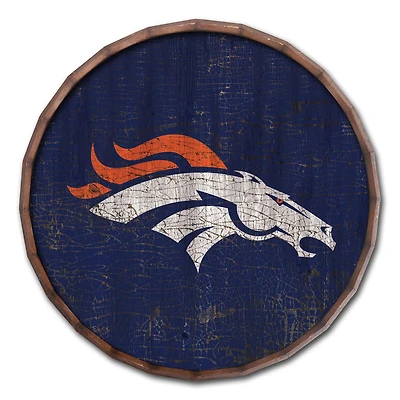 Denver Broncos 24" Cracked Color Barrel Top Sign