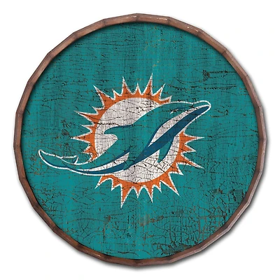 Miami Dolphins 24" Cracked Color Barrel Top Sign