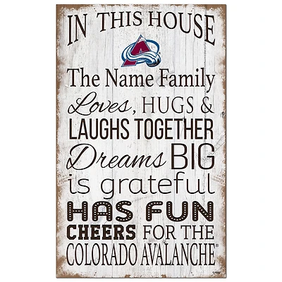 Colorado Avalanche Personalized 11" x 19" In This House Sign