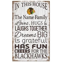 Chicago Blackhawks Personalized 11" x 19" In This House Sign