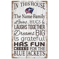 Columbus Blue Jackets Personalized 11" x 19" In This House Sign