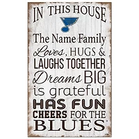 St. Louis Blues Personalized 11" x 19" In This House Sign