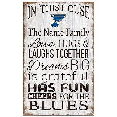 St. Louis Blues Personalized 11" x 19" In This House Sign