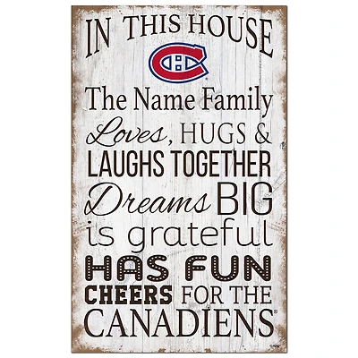 Montreal Canadiens Personalized 11" x 19" In This House Sign