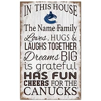 Vancouver Canucks Personalized 11" x 19" In This House Sign