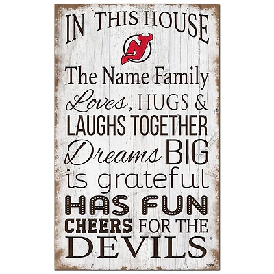 New Jersey Devils Personalized 11" x 19" In This House Sign