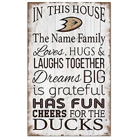 Anaheim Ducks Personalized 11" x 19" In This House Sign