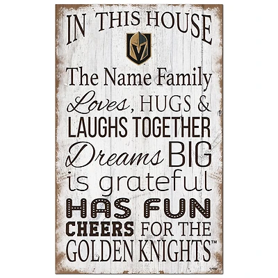 Vegas Golden Knights Personalized 11" x 19" In This House Sign