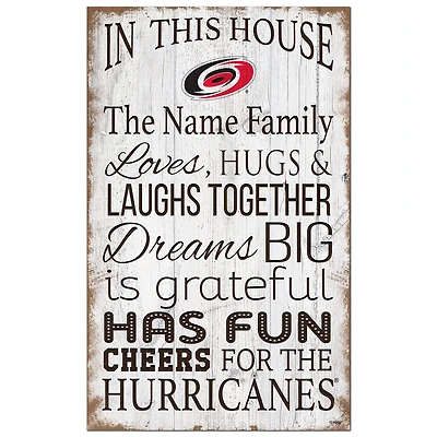Carolina Hurricanes Personalized 11" x 19" In This House Sign