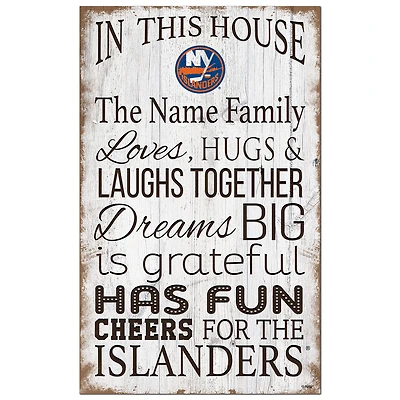 New York Islanders Personalized 11" x 19" In This House Sign
