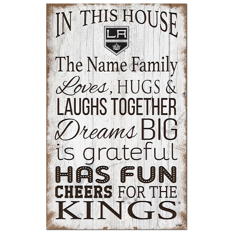 Los Angeles Kings Personalized 11" x 19" In This House Sign