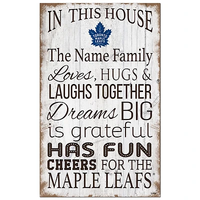 Toronto Maple Leafs Personalized 11" x 19" In This House Sign