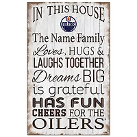 Edmonton Oilers Personalized 11" x 19" In This House Sign