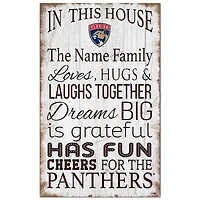 Florida Panthers Personalized 11" x 19" In This House Sign