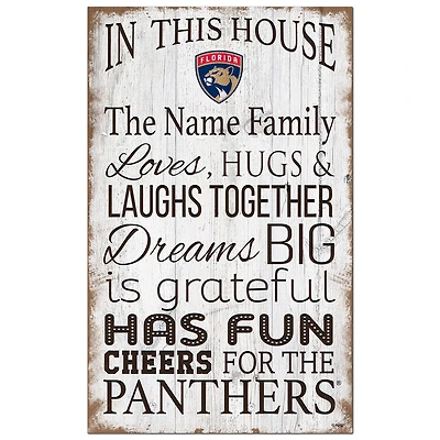 Florida Panthers Personalized 11" x 19" In This House Sign