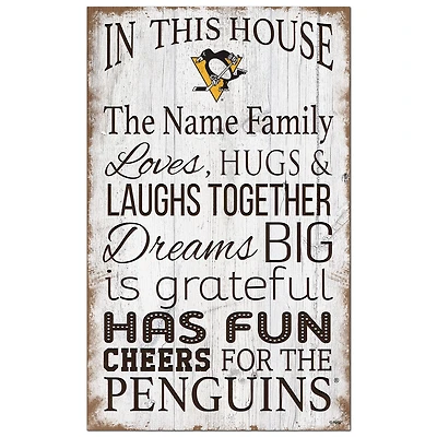 Pittsburgh Penguins Personalized 11" x 19" In This House Sign