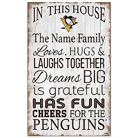 Pittsburgh Penguins Personalized 11" x 19" In This House Sign